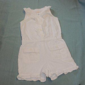 Gymboree White Linen One-Piece Romper Jumper Girls Summer Sz 8